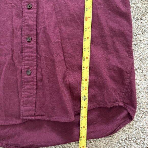 Outerknown Dillon Two Pocket Flannel Shirt Long Sleeve Red Maroon Large - Picture 15 of 15